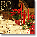 Advent party table in red, green, silver, white