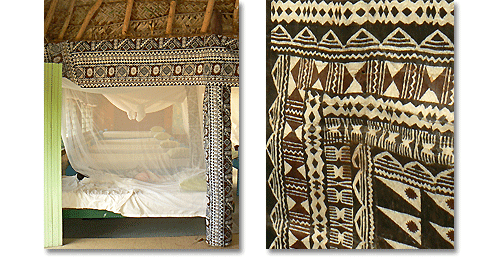 Fiji bedroom with bark cloth canopy