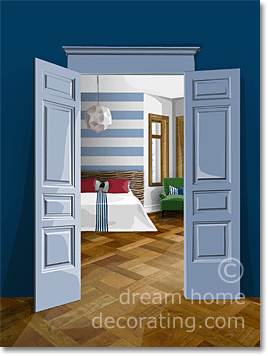 nautical style bedroom illustration