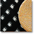 straw basket and ikat weave