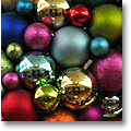 colored christmas baubles