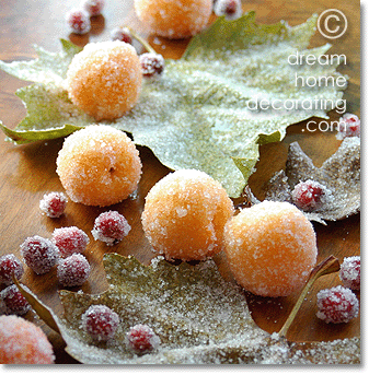 Unique Christmas Decorations on Christmas Table Decoration Idea  Frosted Fruit Xmas Table Decorations