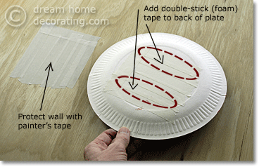 how to fix a paper plate to a wall