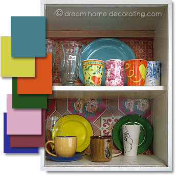 contemporary color scheme taken from a crockery collection
