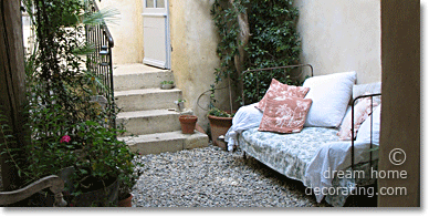Interior courtyard in a French provincial house