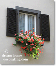 windowbox and rustic shutters, southern Germany