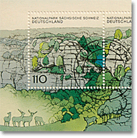 stamp in shades of green color