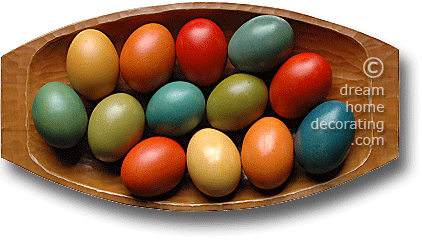 freshly dyed traditional German Easter eggs (made from brown eggs)