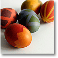 Easter egg designs with masking tape and dye