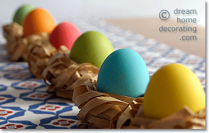 Little paper Easter nests with hand-dyed Easter eggs