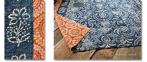 antique French provencal quilt, c1780