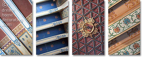 Painted ceilings in the castle of Chenonceau, France