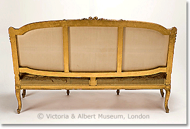 Giltwood settee upholstered in tapestry, made in France, 1850-1880