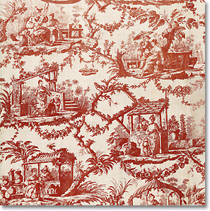 Chinese design, Copper plate printing on cotton,  Oberkampf factory in Jouy, 1785