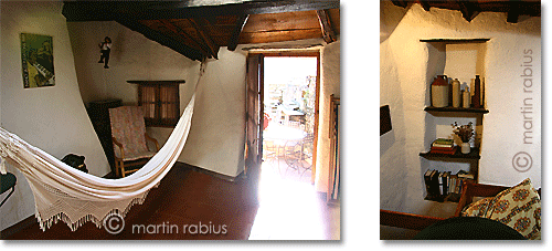 french farmhouse living room with a hammock