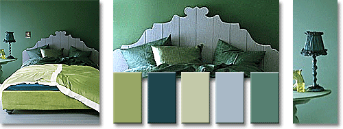 green bedroom colors: warm and cool green bedroom color schemes