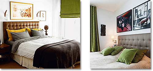desaturated green accents for neutral bedroom color schemes