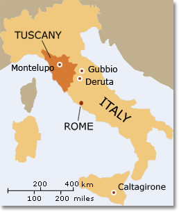 Italian ceramics map