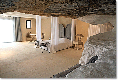 bedroom built into the rock face, Avignon, France