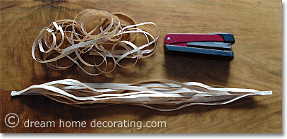 raw ingredients to make a paper nest for the Easter table