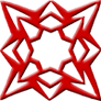 red paper snowflake pattern