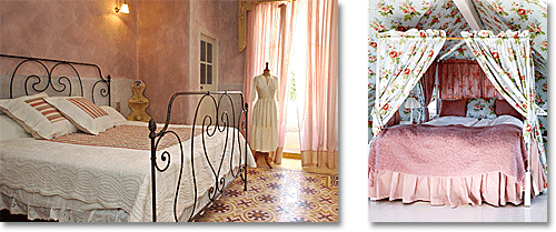 romantic bedrooms from Sweden and France in shades of pink.