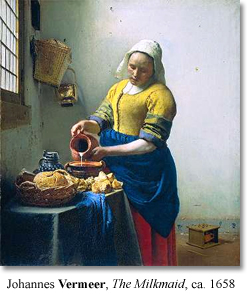 Primary colors in a vermeer painting