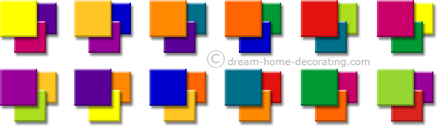 split complementary colors from the 3-primary color wheel chart
