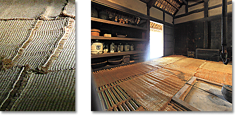 traditional Japanese floor mat (goza) in minka house