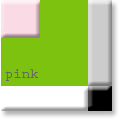 apple green pale pink
