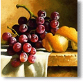 painted grapes and lemon peel