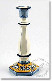earthenware candleholder Gubbio style