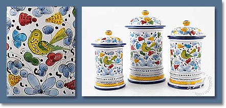 kitchen canisters from Deruta, Umbria