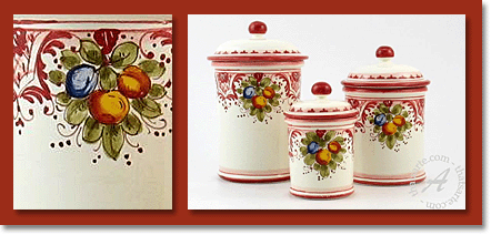 earthenware canisters from Tuscany