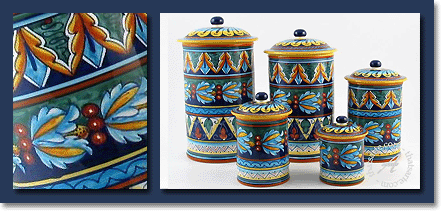 Umbrian style canisters with a 'geometric' pattern