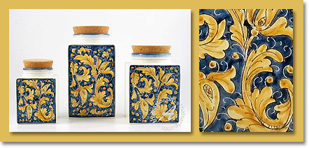 Renaissance style canisters from Gubbio, Umbria