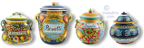Collection of Tuscan cookie jars