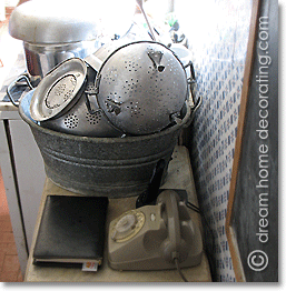 zinc tub with colanders