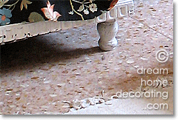 beige terrazzo floor tiles in a Tuscan townhouse, Italy