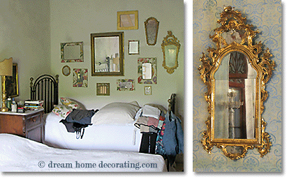decorative mirrors in a Tuscan bedroom