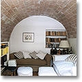 tuscan living room in an old farmhouse, province of Pisa, Italy