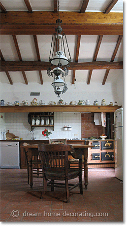 working farmhouse kitchen in Tuscany