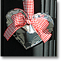 valentine craft ideas: door decorations made of recycled coffee bags