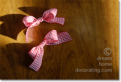 Bows for the front of a Valentine's Day door decoration