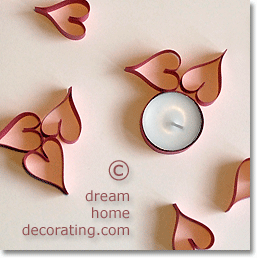 Valentine tealight crafts from paper strips