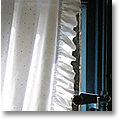 white cotton voile window curtain