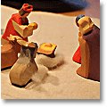 advent table setting: nativity with the three kings and the shepherds