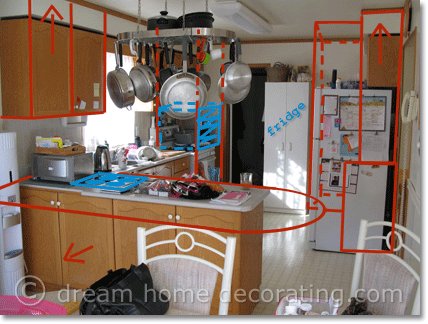 how to create space in a kitchen: sketch