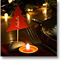 christmas dinner table garland with fairy lights