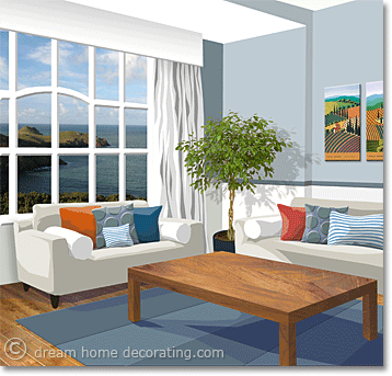 blue-orange complementary room color scheme